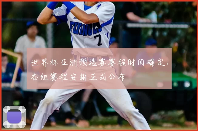 世界杯亚洲预选赛赛程时间确定，各组赛程安排正式公布
