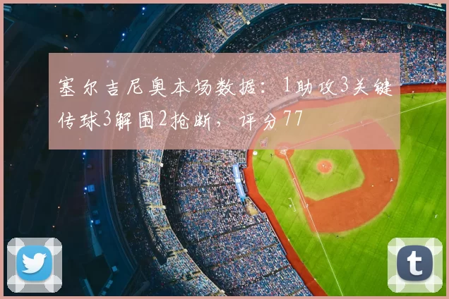 塞尔吉尼奥本场数据:1助攻3关键传球3解围2抢断,评分77