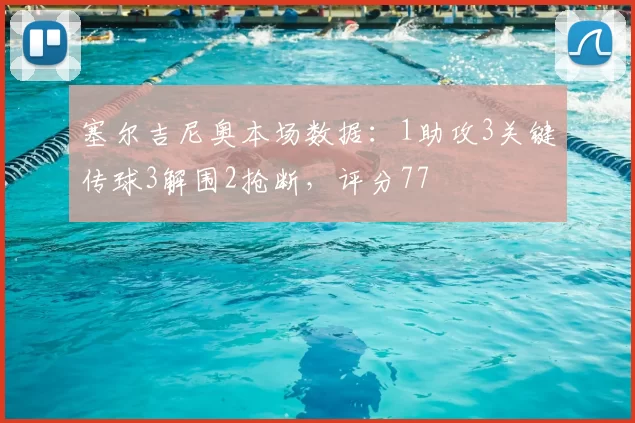 塞尔吉尼奥本场数据：1助攻3关键传球3解围2抢断，评分77
