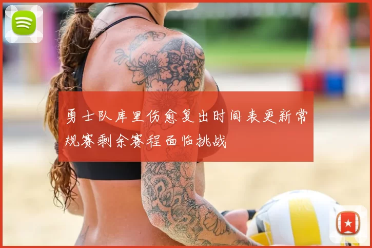 勇士队库里伤愈复出时间表更新常规赛剩余赛程面临挑战